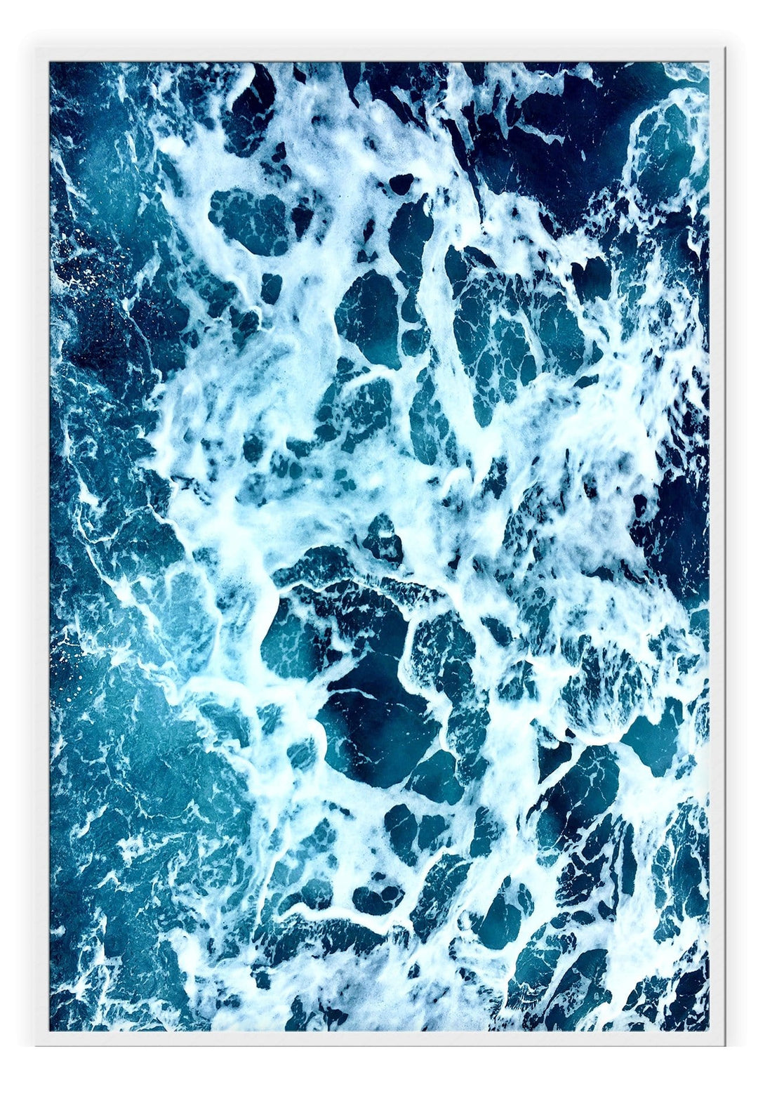 Canvas Print Small		50x70cm / White Atlantic Blue Atlantic Blue Framed Prints Wall Art : Ready to hang framed artwork. Brand