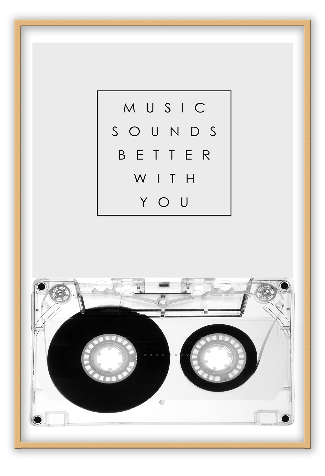 Canvas Print 50x70cm / Natural Music Sounds Better with You Music Sounds Better with You: Wall Art : Ready to hang framed artwork. Brand
