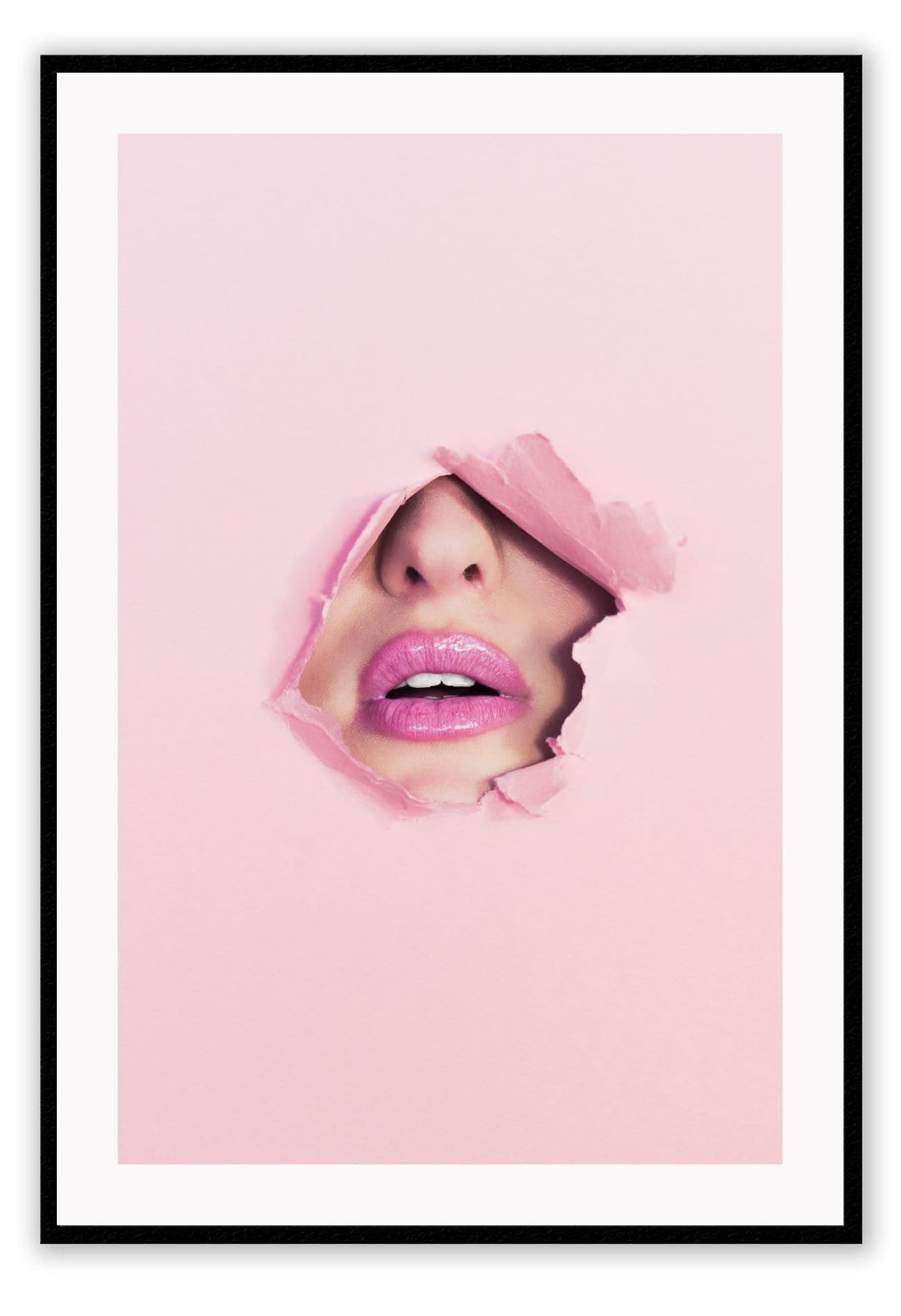 Canvas Print Small		50x70cm / Black Pink face Pink Face Wall Art : Ready to hang framed artwork. Brand