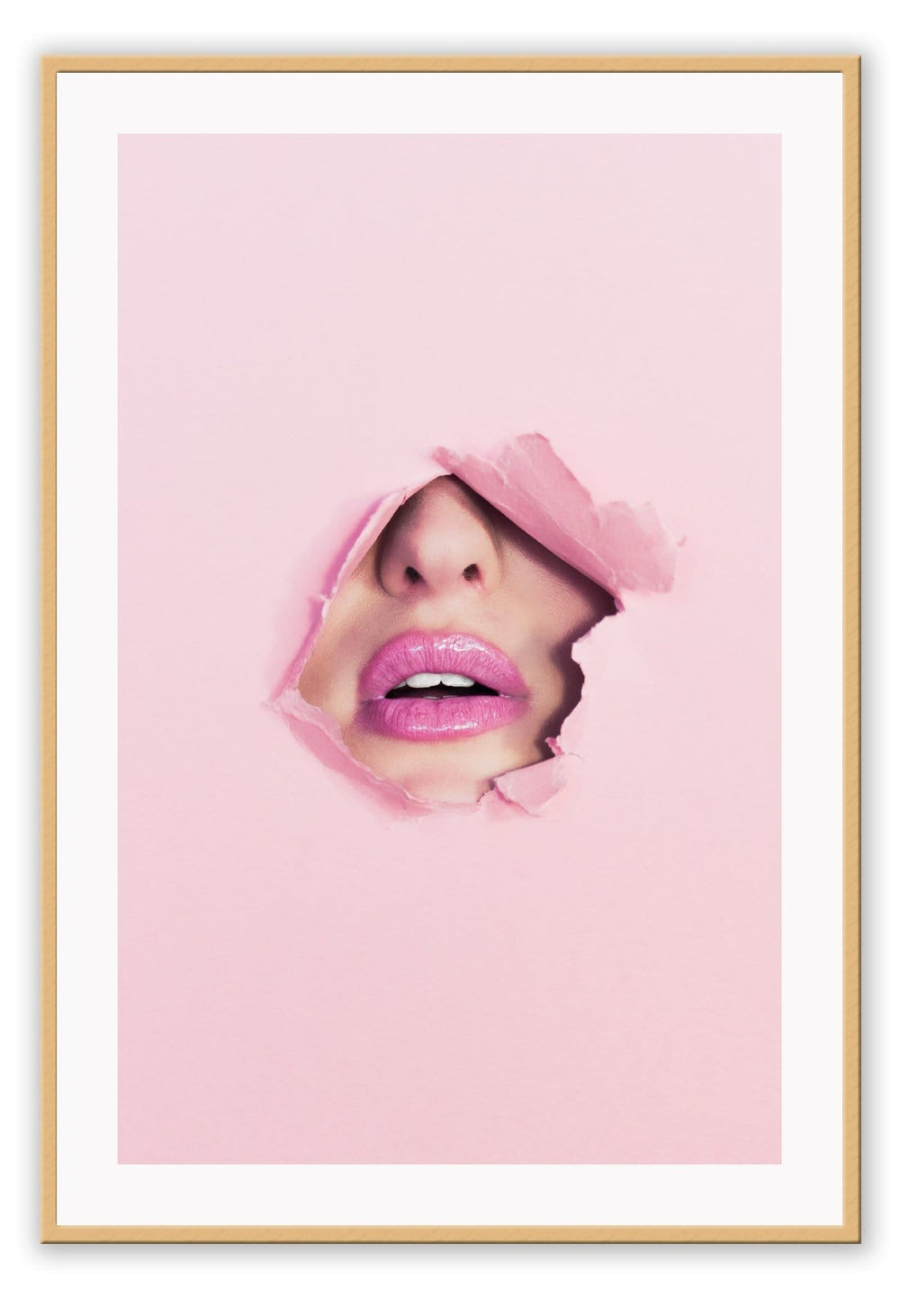 Canvas Print Small		50x70cm / Oak Pink face Pink Face Wall Art : Ready to hang framed artwork. Brand