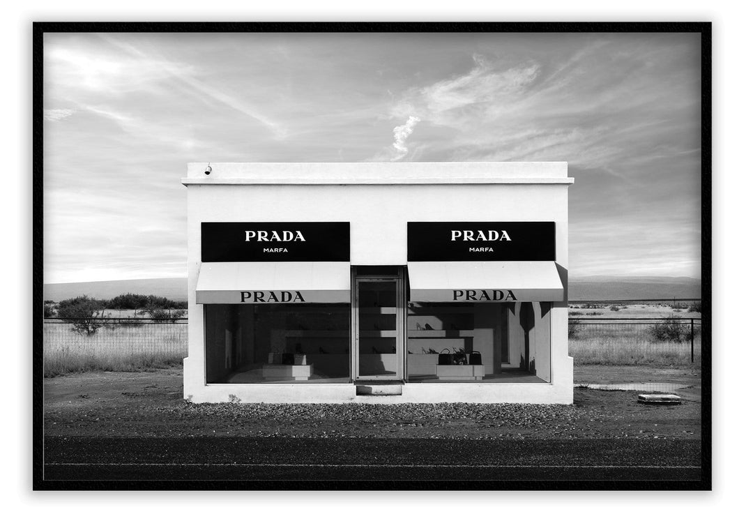 Canvas Print Medium		60x90cm / Black Prada Monochrome Prada Monochrome Wall Art : Ready to hang framed artwork. Brand