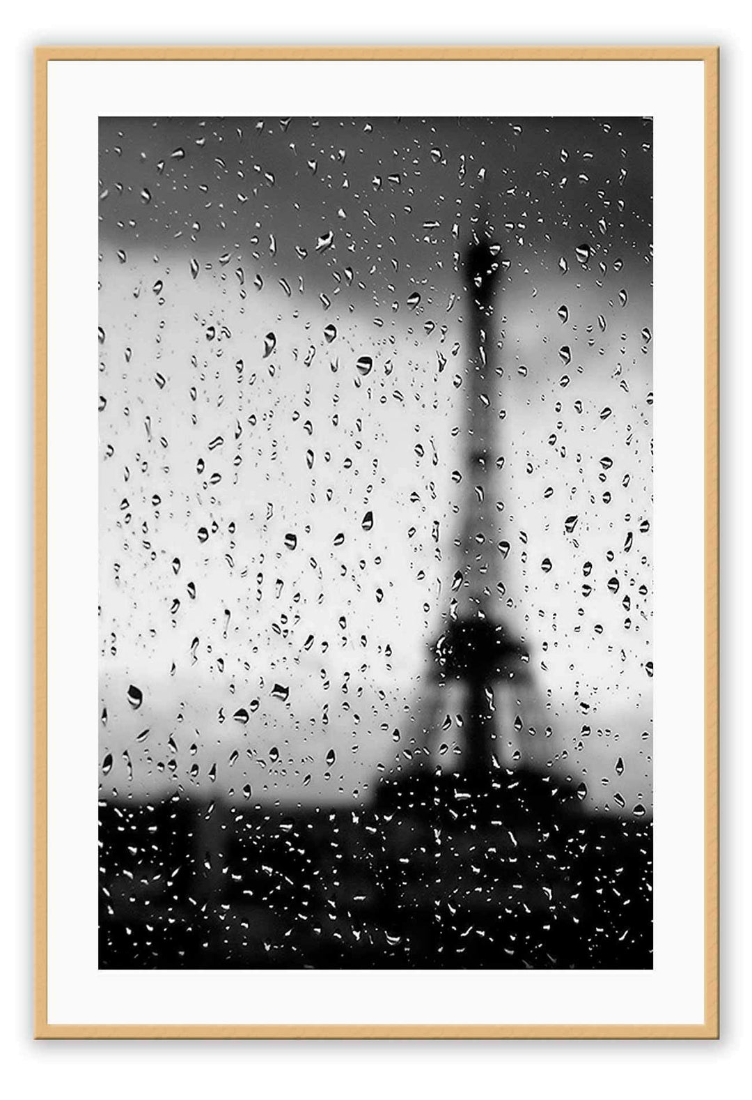 Canvas Print 50x70cm / Natural Rainy Paris Rainy Paris Wall Art : Ready to hang framed artwork. Brand