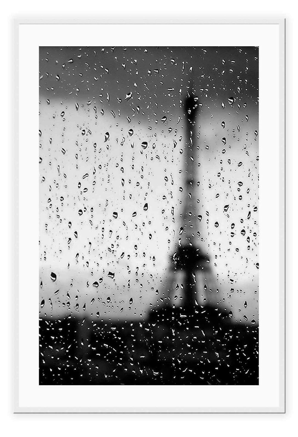 Canvas Print 50x70cm / White Rainy Paris Rainy Paris Wall Art : Ready to hang framed artwork. Brand