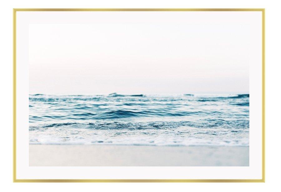 Canvas Print Small		50x70cm / Gold Serene Ocean Serene Ocean Wall Art : Ready to hang framed artwork. Brand