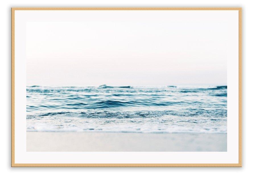 Canvas Print Small		50x70cm / Oak Serene Ocean Serene Ocean Wall Art : Ready to hang framed artwork. Brand