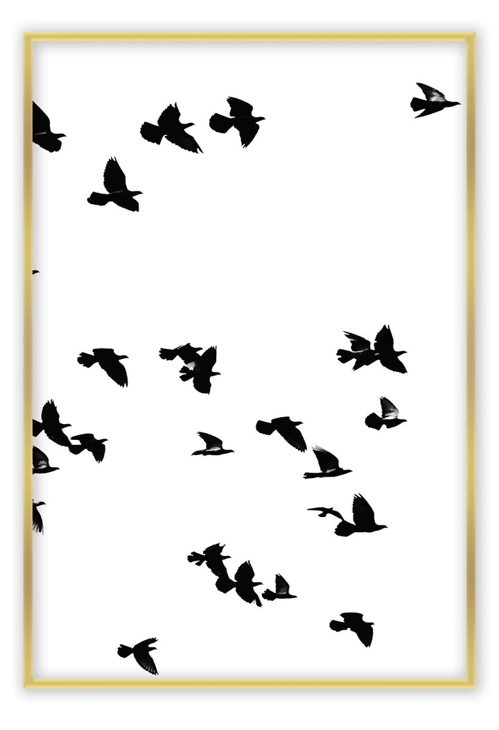 Canvas Print Small		50x70cm / Gold Sky birds II Sky Birds  Framed Prints Brand