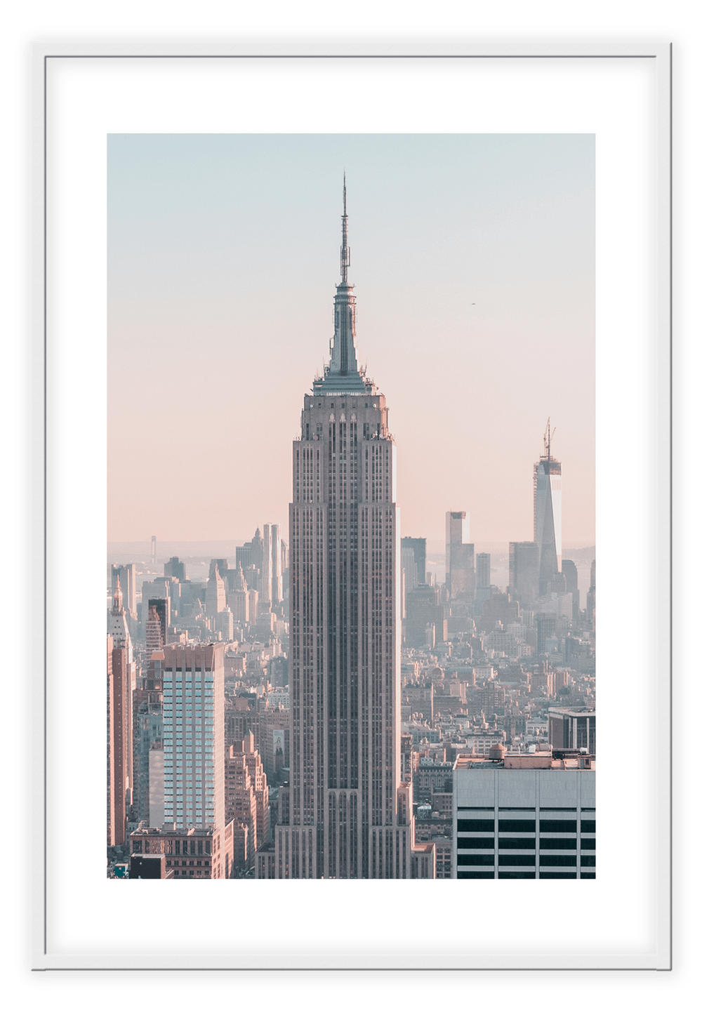 Canvas Print 50x70cm / White State Building State Building Wall Art : Ready to hang framed artwork. Brand