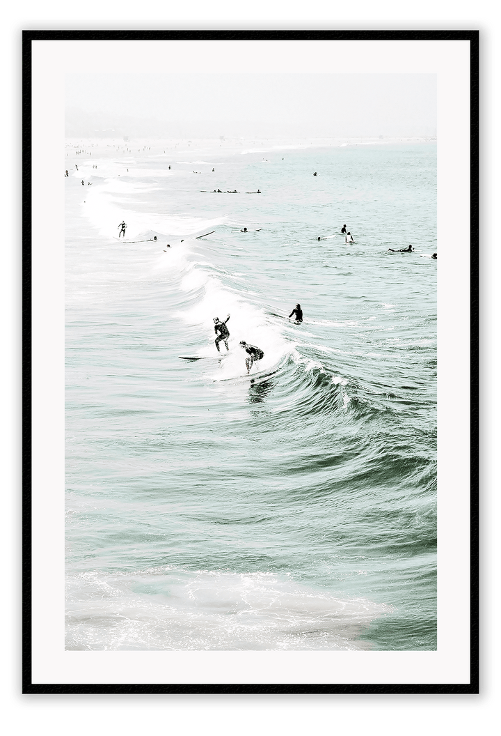 Canvas Print 50x70cm / Black Surf Surf Wall Art : Ready to hang framed artwork. Brand