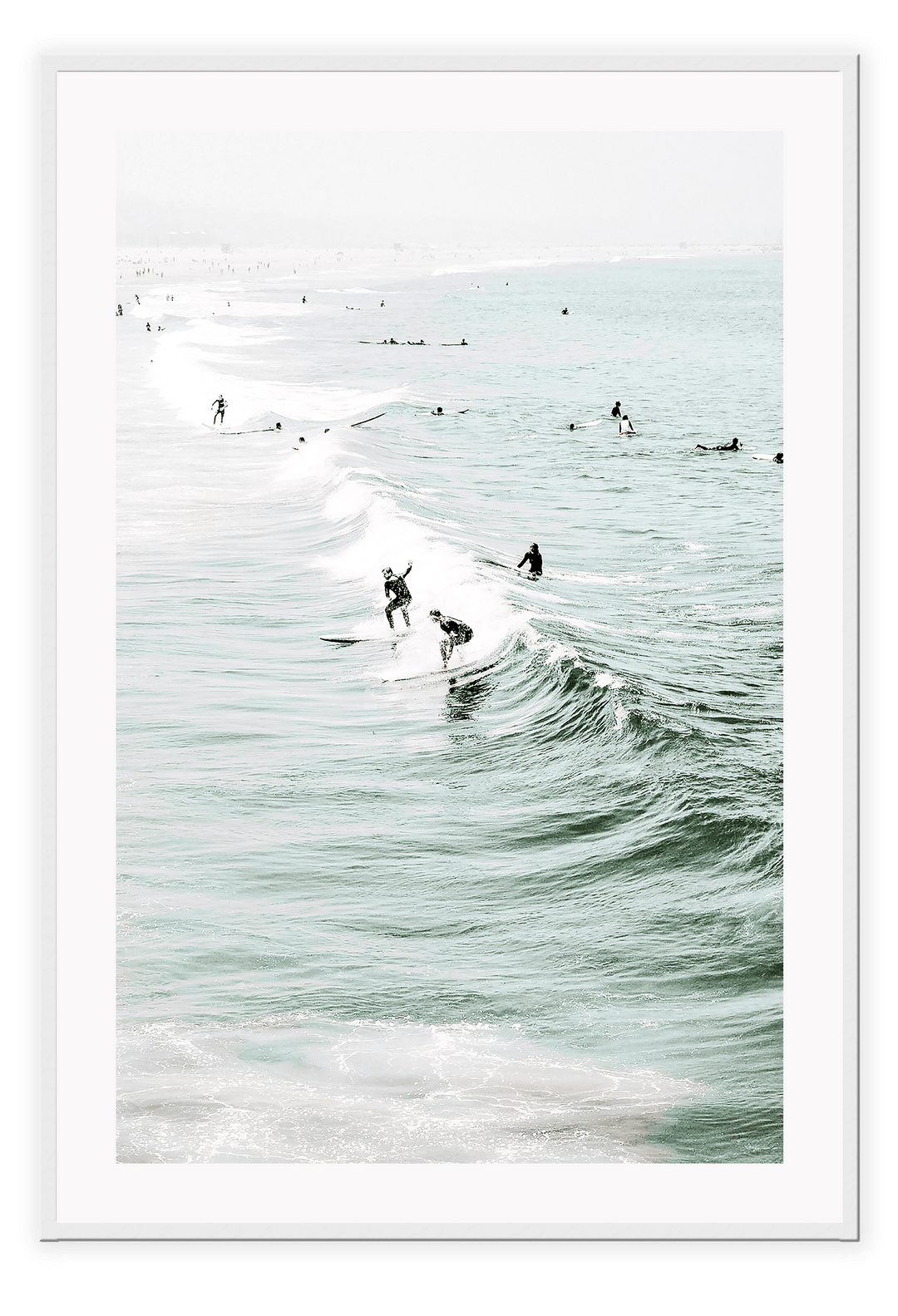 Canvas Print 50x70cm / White Surf Surf Wall Art : Ready to hang framed artwork. Brand