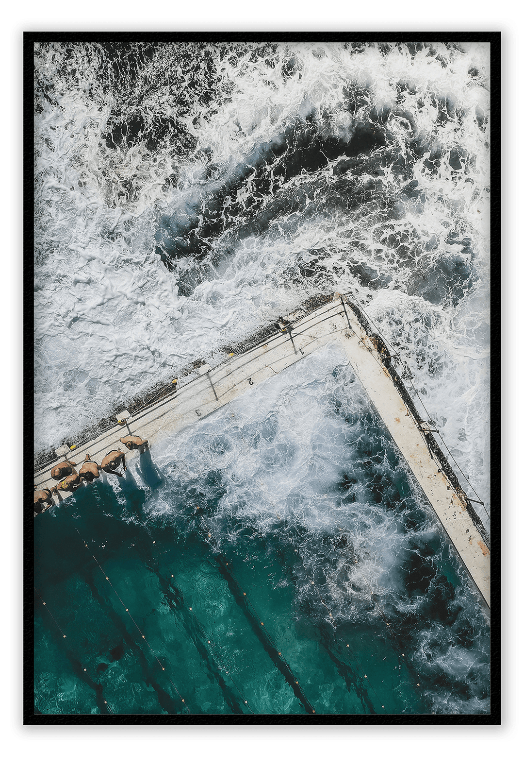 Canvas Print 50x70cm / Black Swell Swell Wall Art : Ready to hang framed artwork. Brand