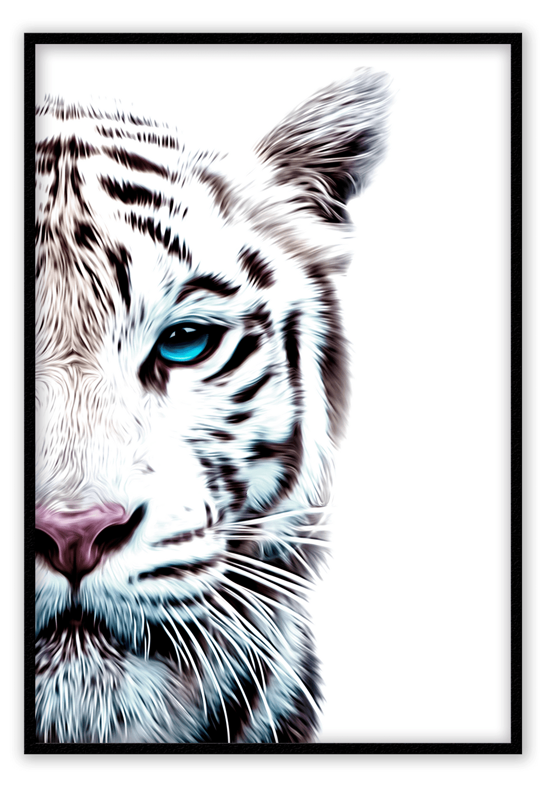 Canvas Print 50x70cm / Black Tiger Tiger Wall Art : Ready to hang framed artwork. Brand