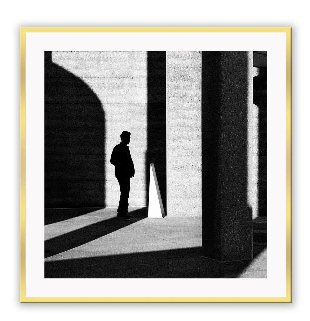 Canvas Print Small		50x50cm / Gold Uomo shadow Uomo Shadow Wall Art : Ready to hang framed artwork. Brand