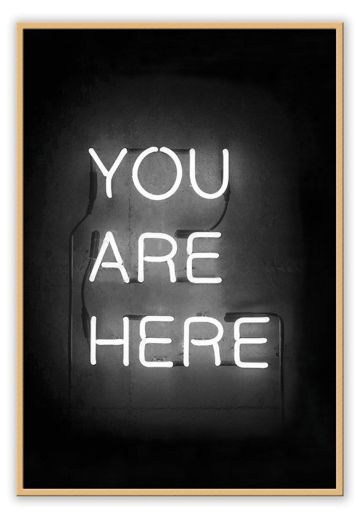 Canvas Print You Are Here Neon You are Here Neon Wall Art : Ready to hang framed artwork. Brand