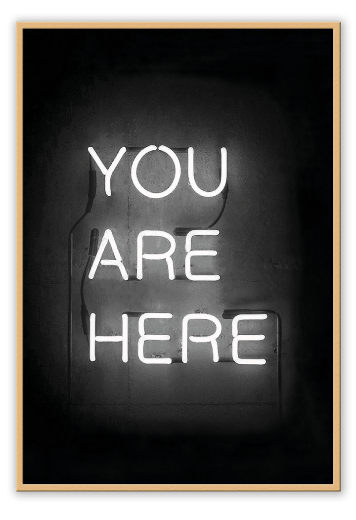 Canvas Print 50x70cm / Natural You Are Here Neon You are Here Neon Wall Art : Ready to hang framed artwork. Brand