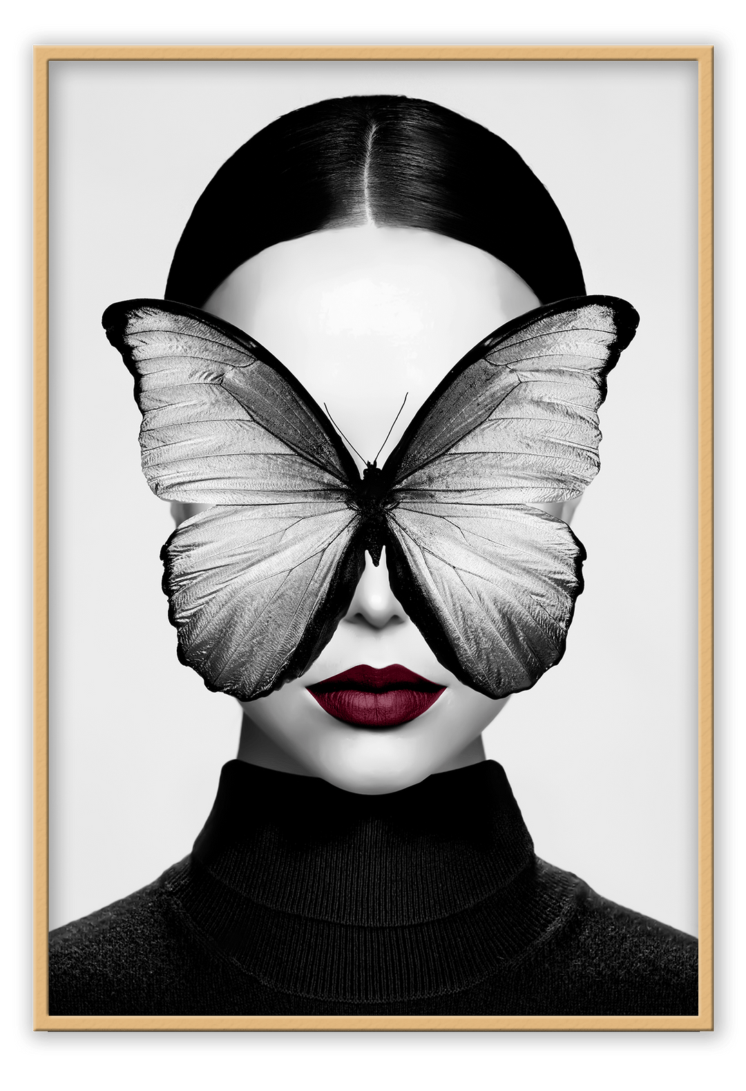 Canvas Prints 60x90cm / Natural Black Butterfly II Black Butterfly II Wall Art : Ready to hang framed artwork. Brand