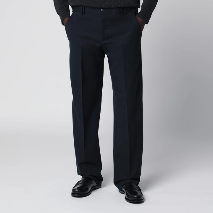PT Torino - Blue Wool-Blend Trousers Brand 46 IT