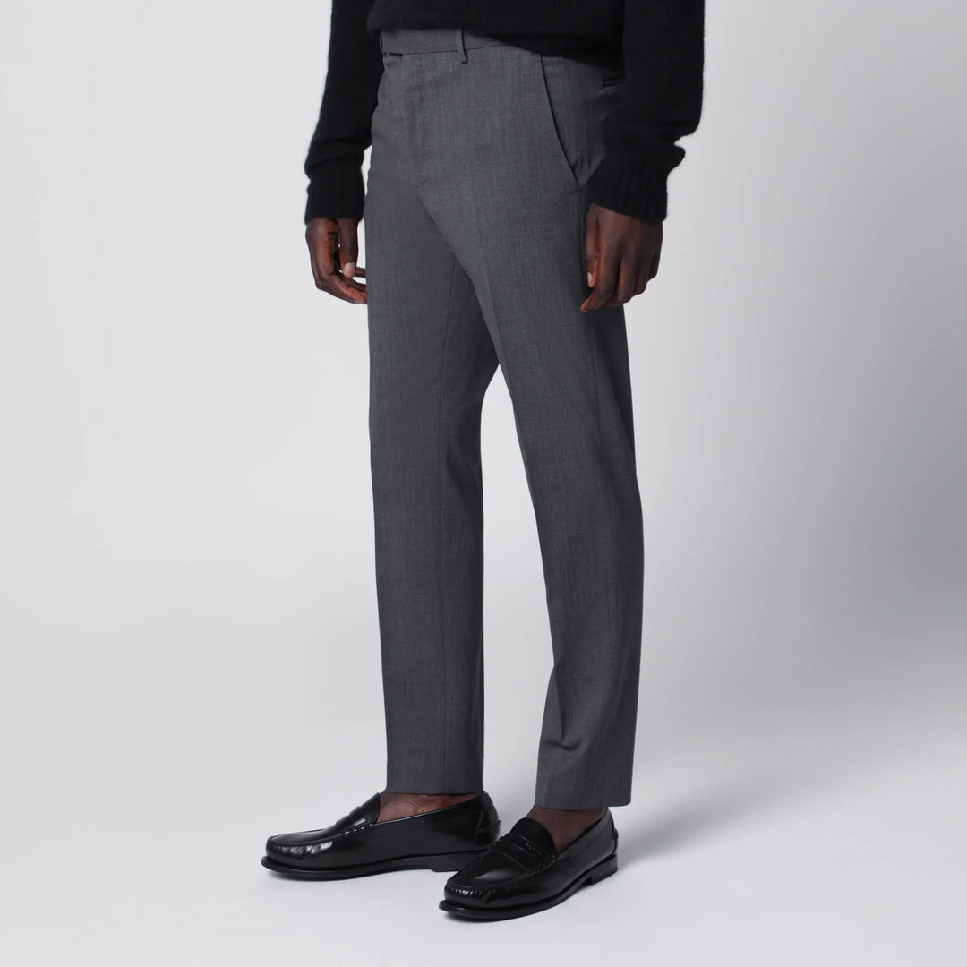 PT Torino - Dieci trousers in anthracite grey wool blend Brand