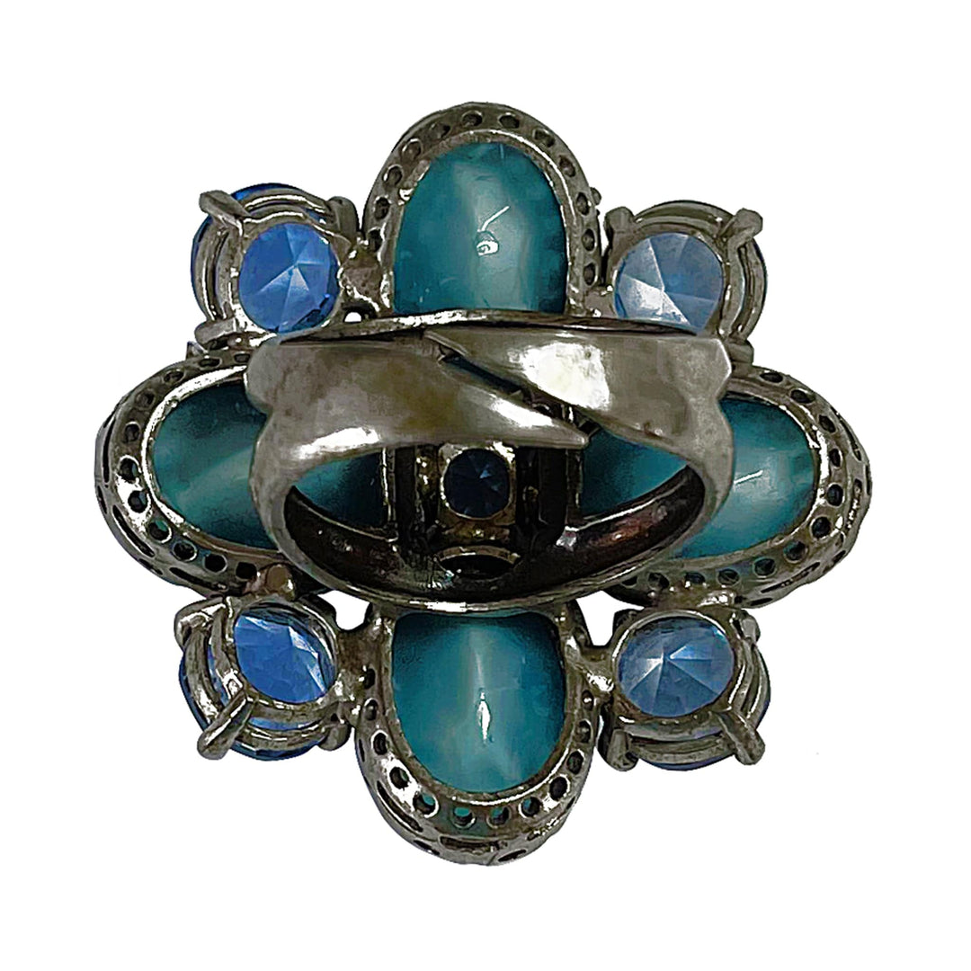 Giora Rings Giora' Samara Fluid Turquoise Precious Stones Ring Samara Ring By Giovanna Raspini Italian Jewellery Designer Giora' Brand