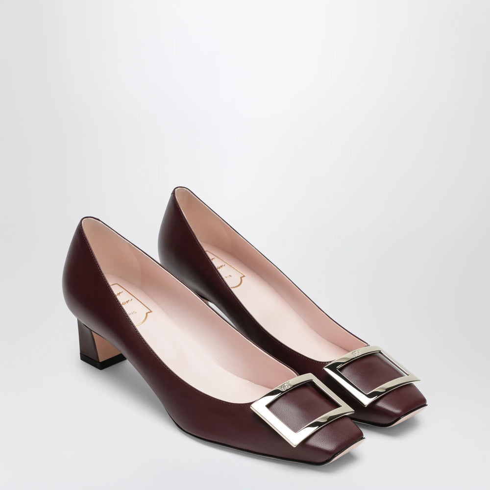 ROGER VIVIER - Dark burgundy leather Trompette Décolleté Brand