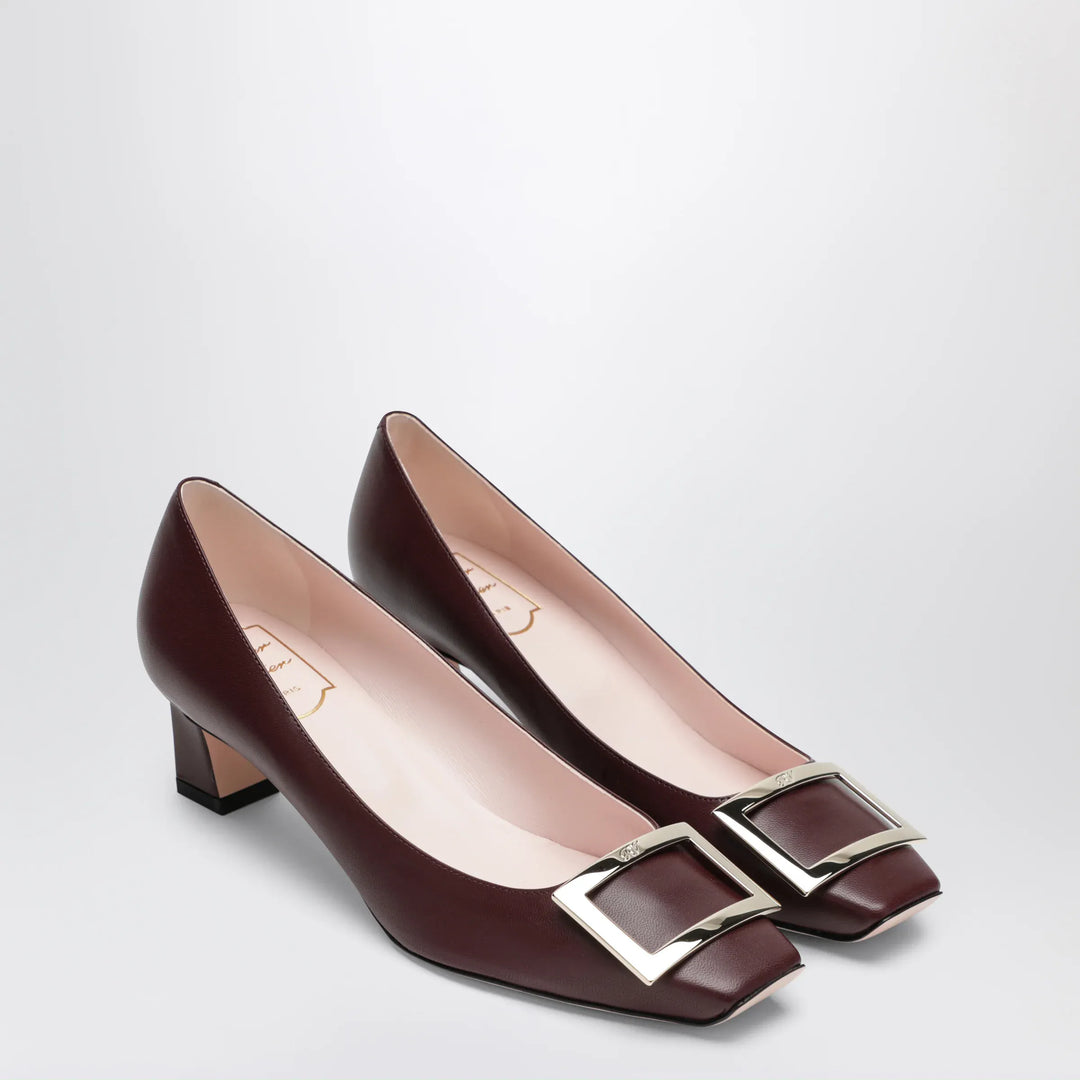ROGER VIVIER - Dark burgundy leather Trompette Décolleté Brand