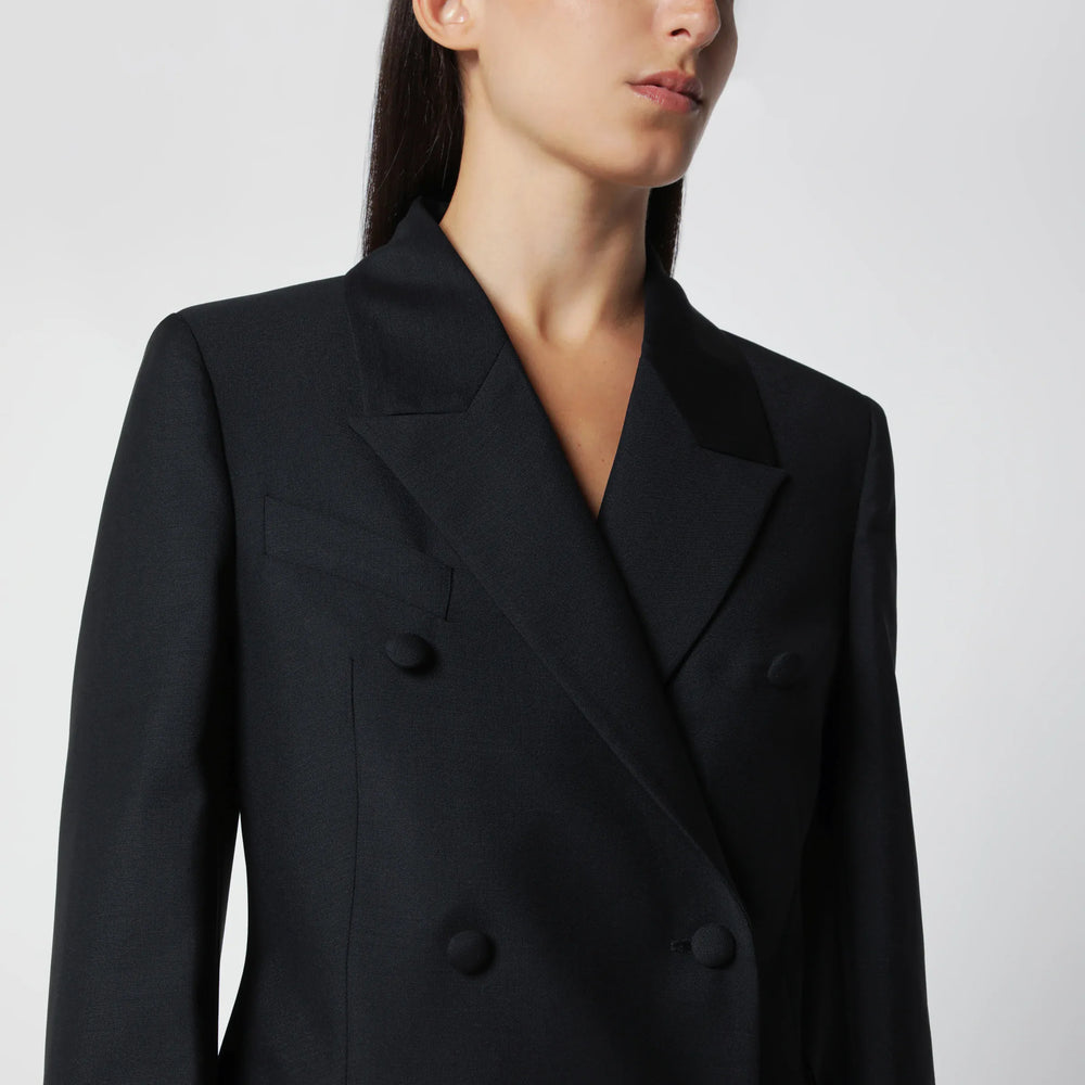 Róhe - Black Double-Breasted Wool-Blend Jacket Brand