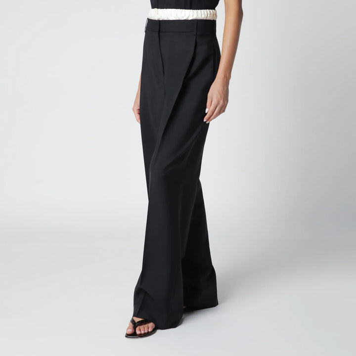 Róhe - Black Trousers with Boxer Detail Brand