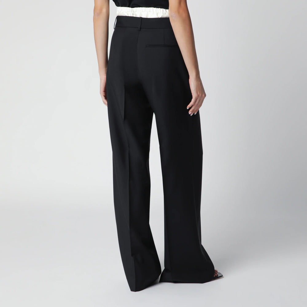 Róhe - Black Trousers with Boxer Detail Brand