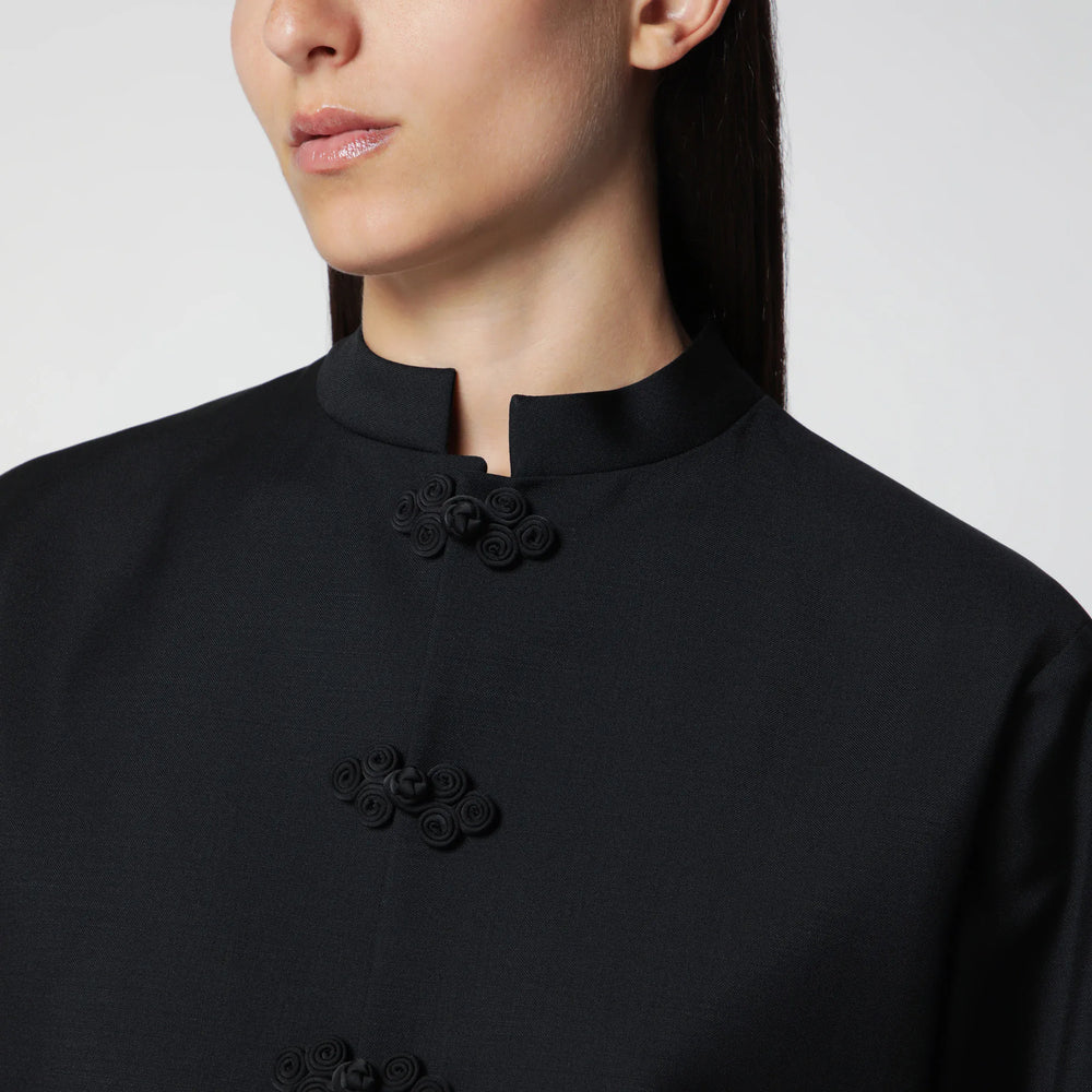 Róhe - Black Wool Jacket with Pankou Closure Brand