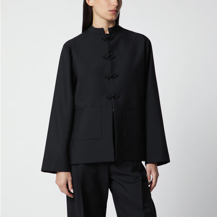Róhe - Black Wool Jacket with Pankou Closure Brand 34  FR