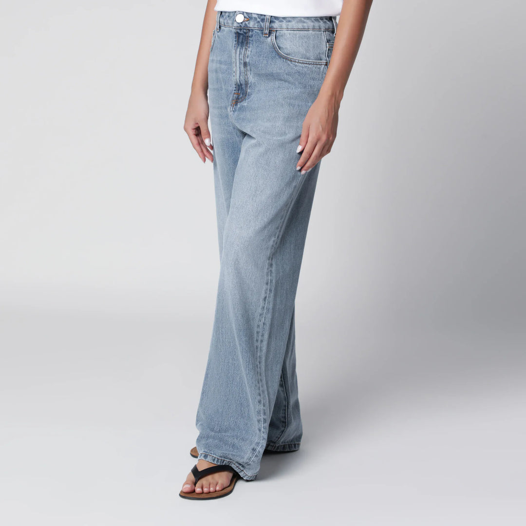 Róhe - Blue Washed-Effect Bruun Wide-Leg Jeans Brand