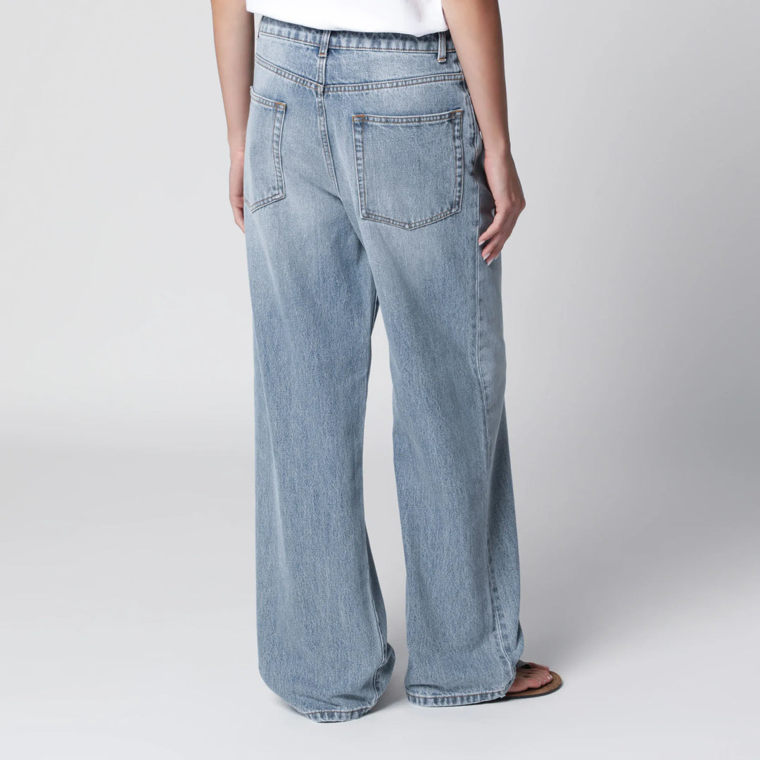 Róhe - Blue Washed-Effect Bruun Wide-Leg Jeans Brand