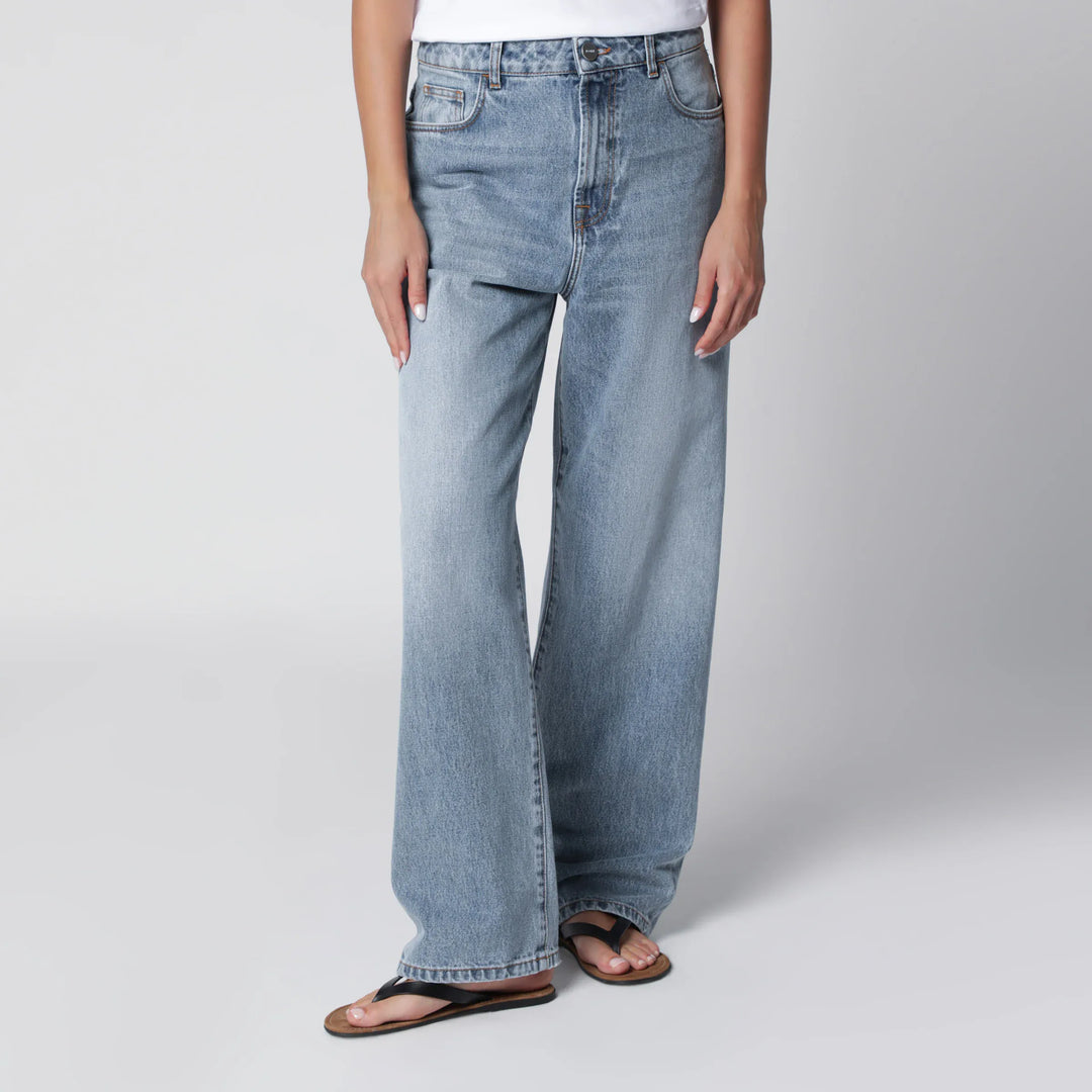 Róhe - Blue Washed-Effect Bruun Wide-Leg Jeans Brand 34  FR