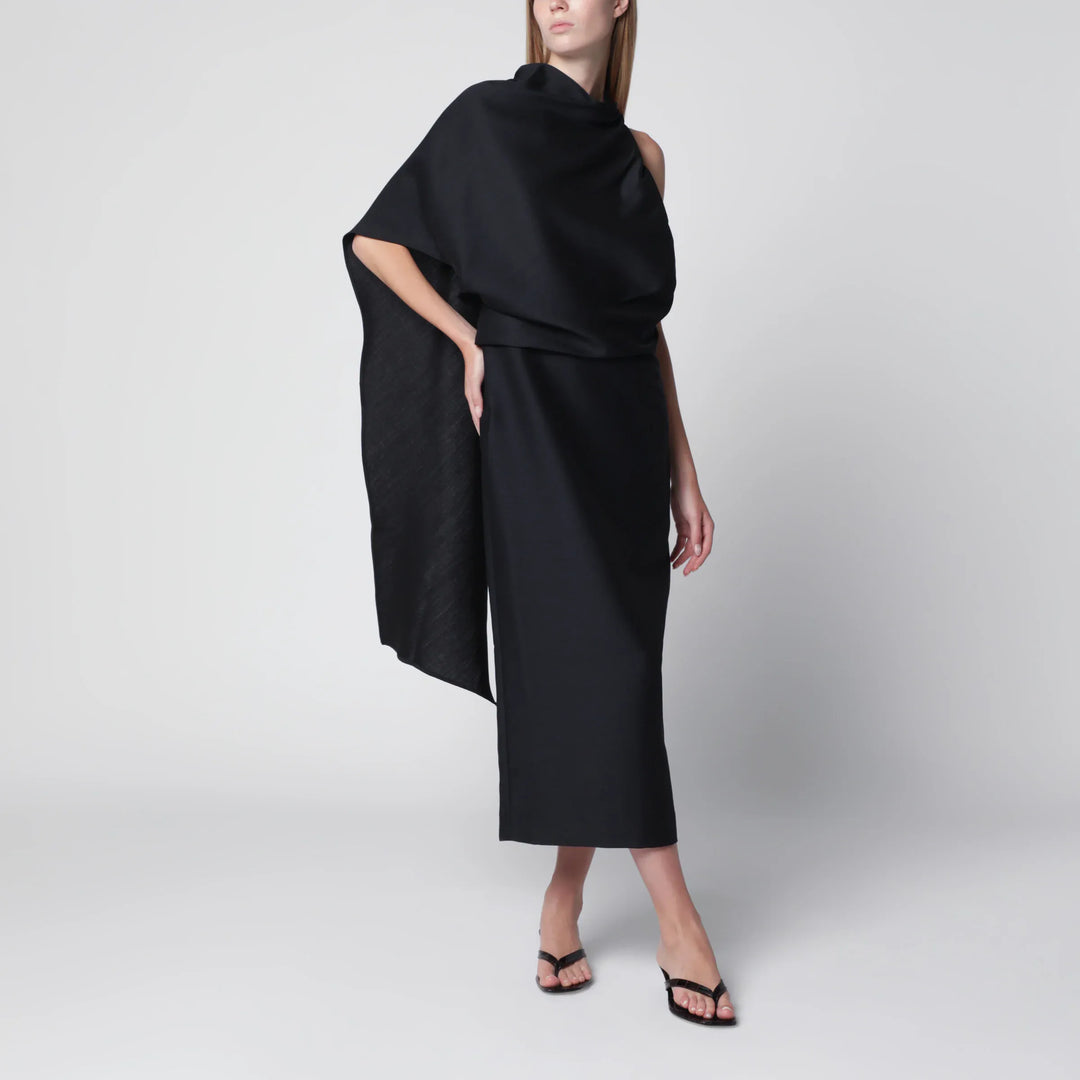 Róhe - Midnight Blue One-Shoulder Midi Dress Brand 34  FR