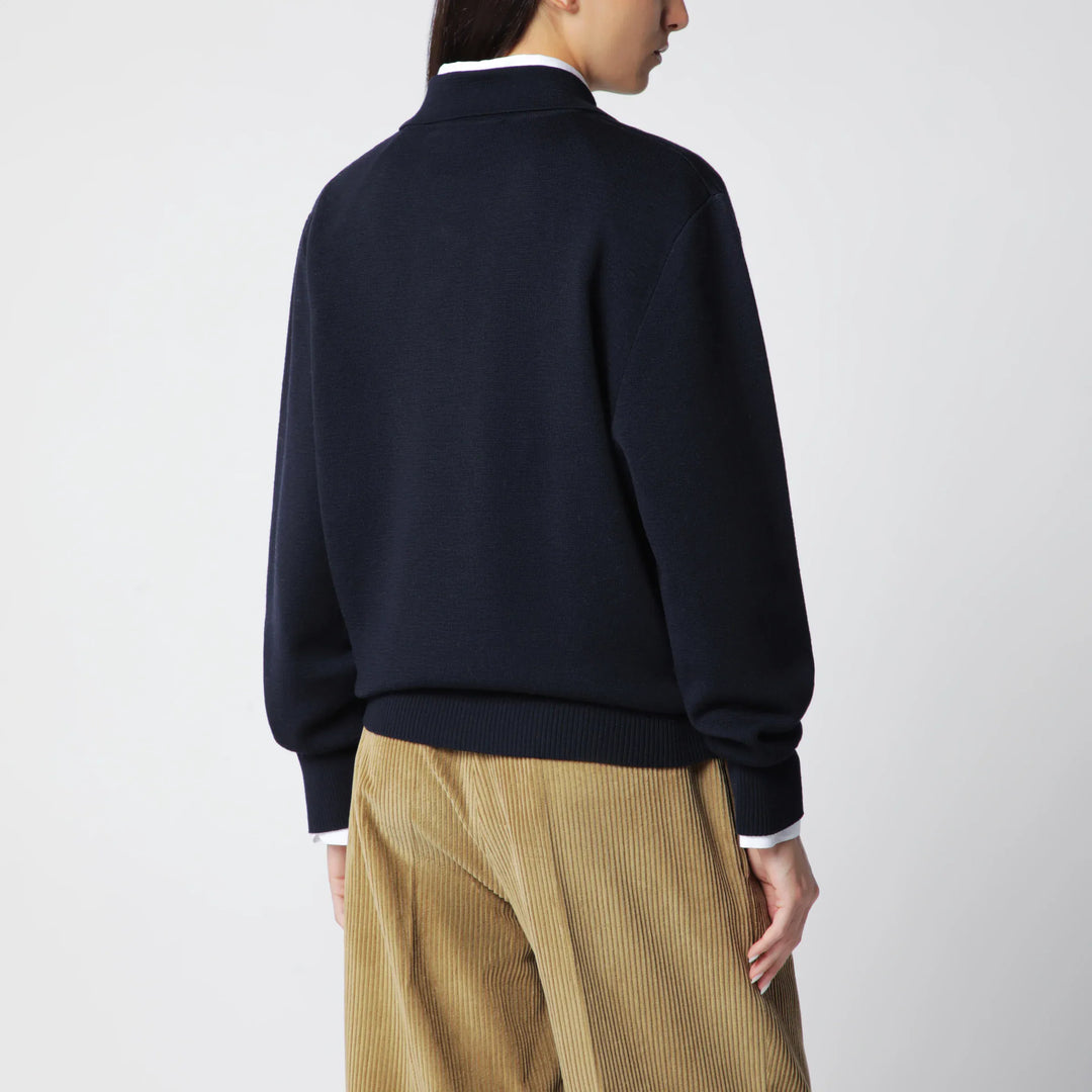 Róhe - Navy Blue Merino Wool Polo Shirt Brand