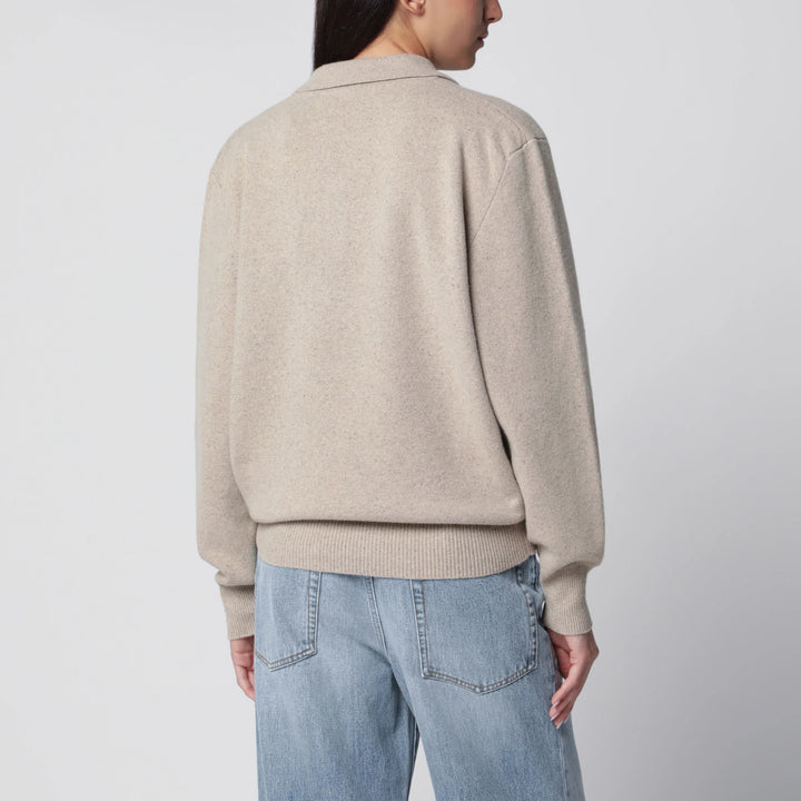 Róhe - Stone Mélange Wool and Cashmere Polo Shirt Brand