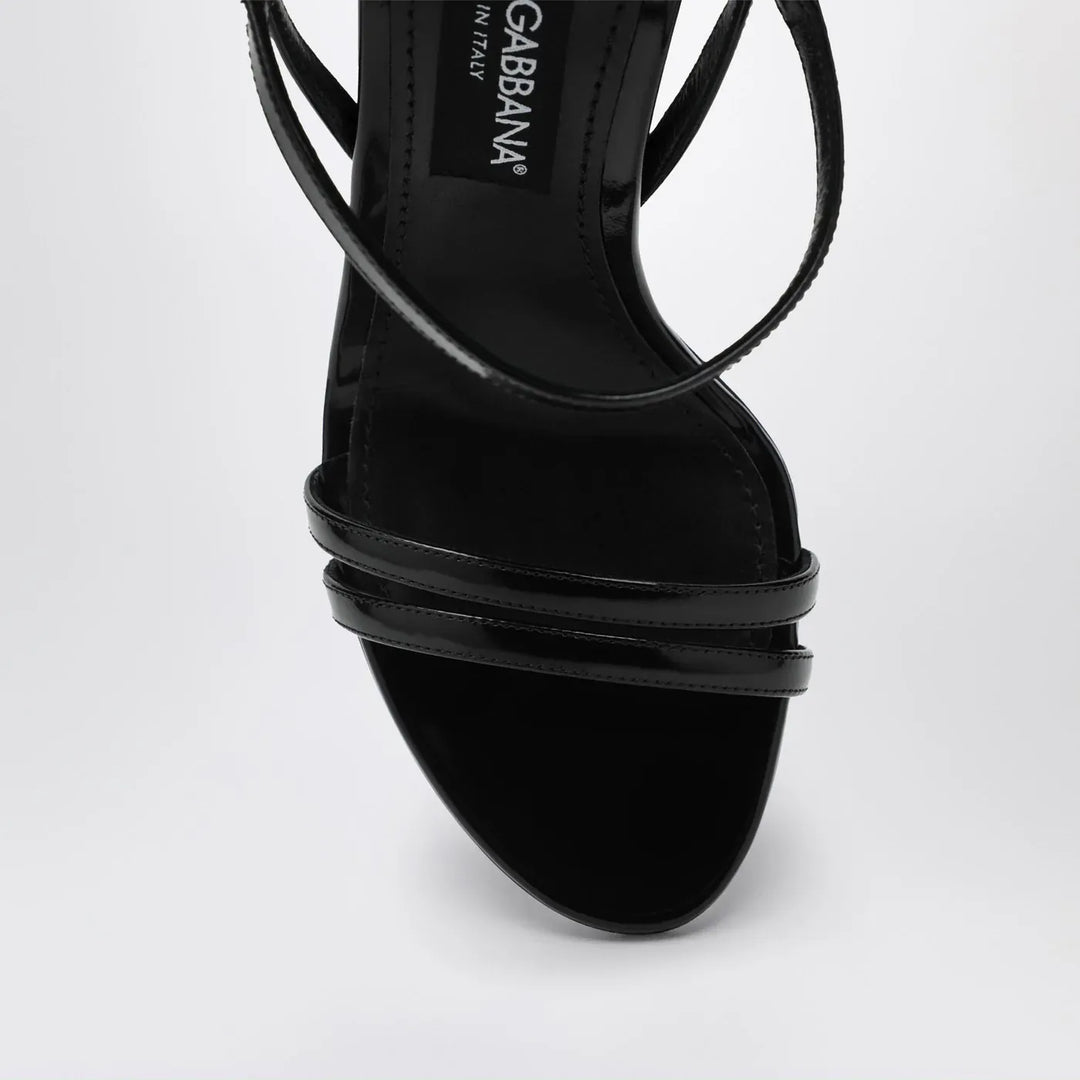 Dolce&amp;Gabbana - Black polished calf leather sandals Brand Sandals