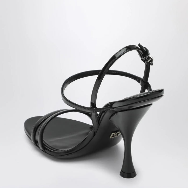 Dolce&amp;Gabbana - Black polished calf leather sandals Brand Sandals