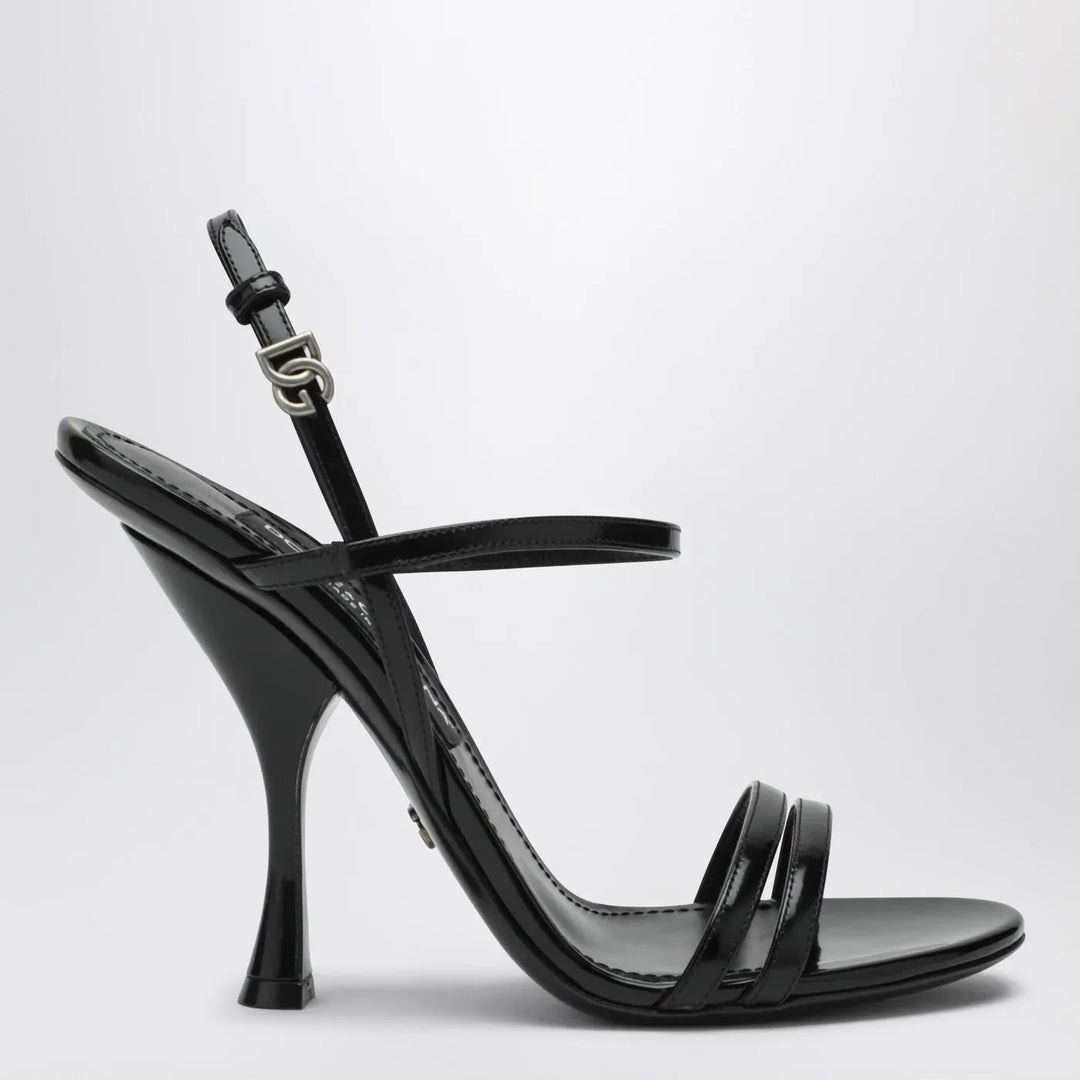 Dolce&amp;Gabbana - Black polished calf leather sandals Brand Sandals 37 IT