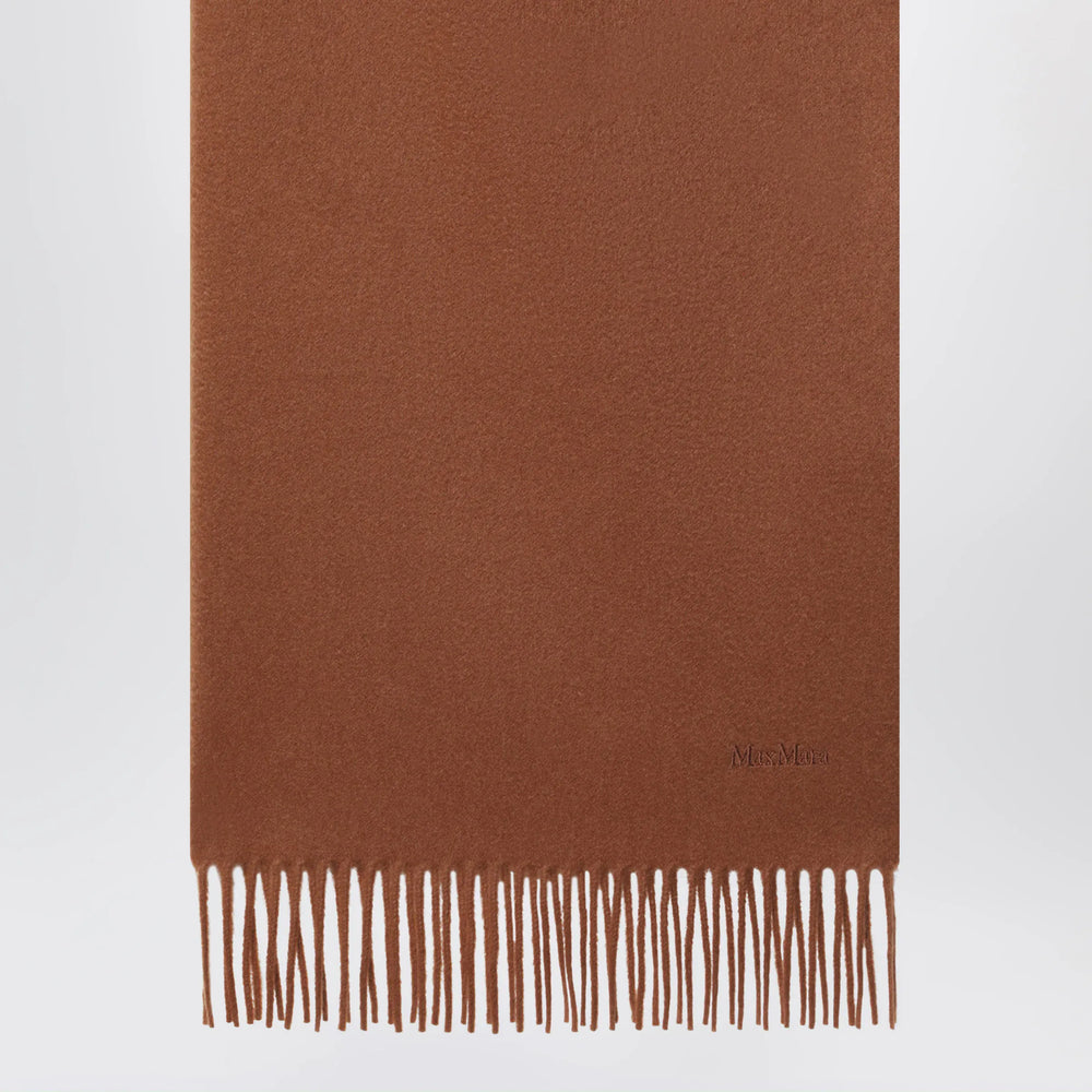 Max Mara - Leather-brown cashmere scarf Brand Scarves & Shawls U