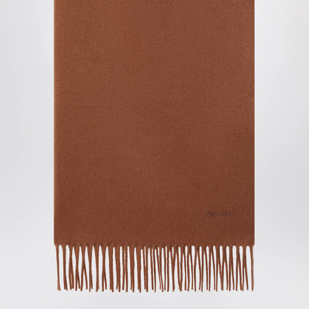 Max Mara - Leather-brown cashmere scarf Brand Scarves &amp; Shawls U