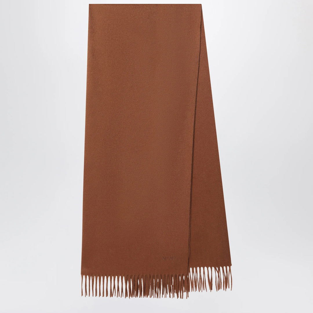 Max Mara - Leather-brown cashmere scarf Brand Scarves &amp; Shawls U