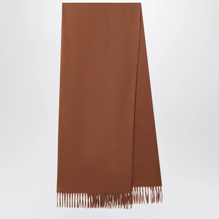 Max Mara - Leather-brown cashmere scarf Brand Scarves &amp; Shawls U
