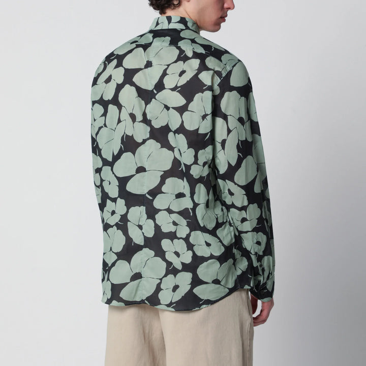 Dries Van Noten - Shirt with Floral Print Pistachio Color Brand Shirts &amp; Tops