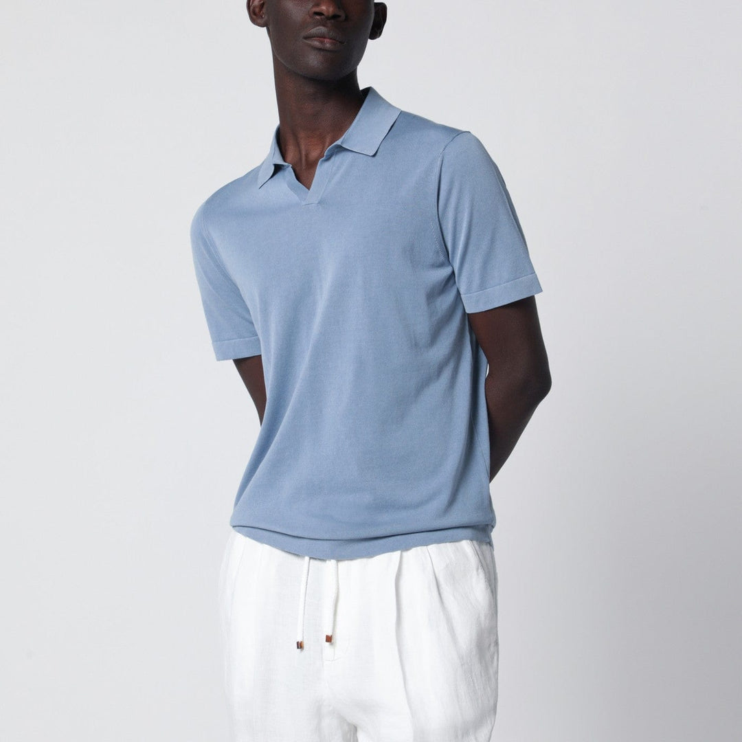 Shirts & Tops Drumohr - Light blue cotton knit polo Brand