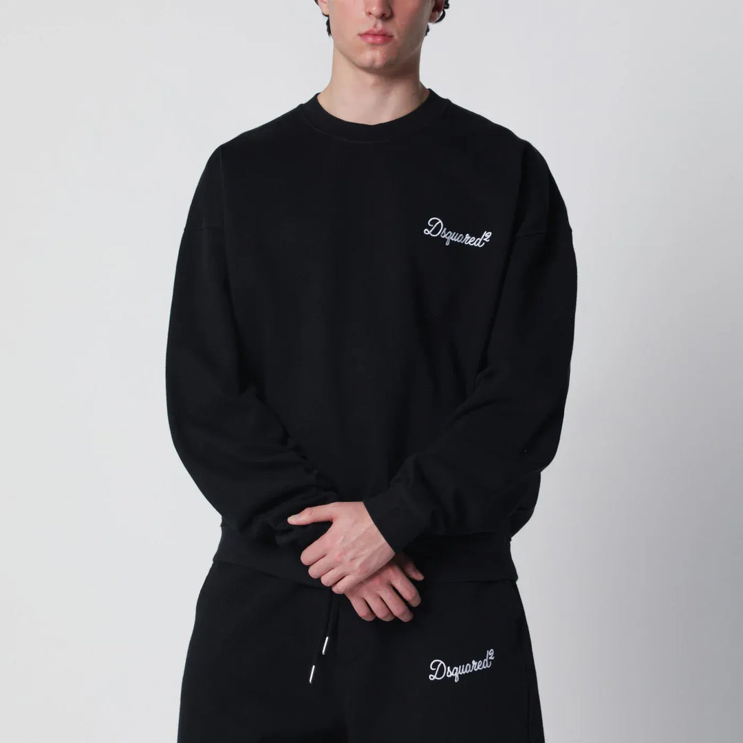 Dsquared2 - Black relaxed-fit sweatshirt with logo Brand Shirts &amp; Tops S