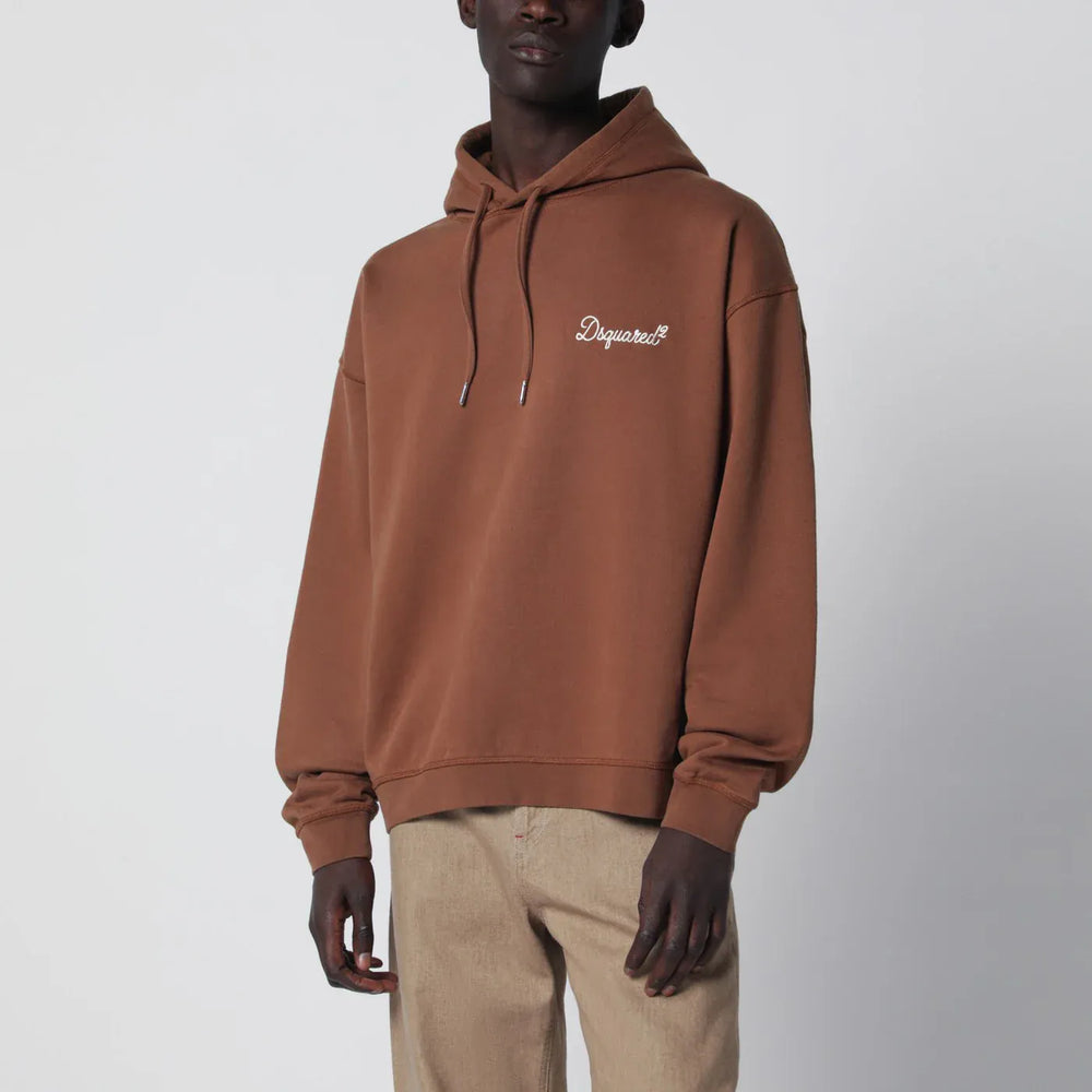 Dsquared2 - Brown relaxed-fit sweatshirt with logo Brand Shirts & Tops M