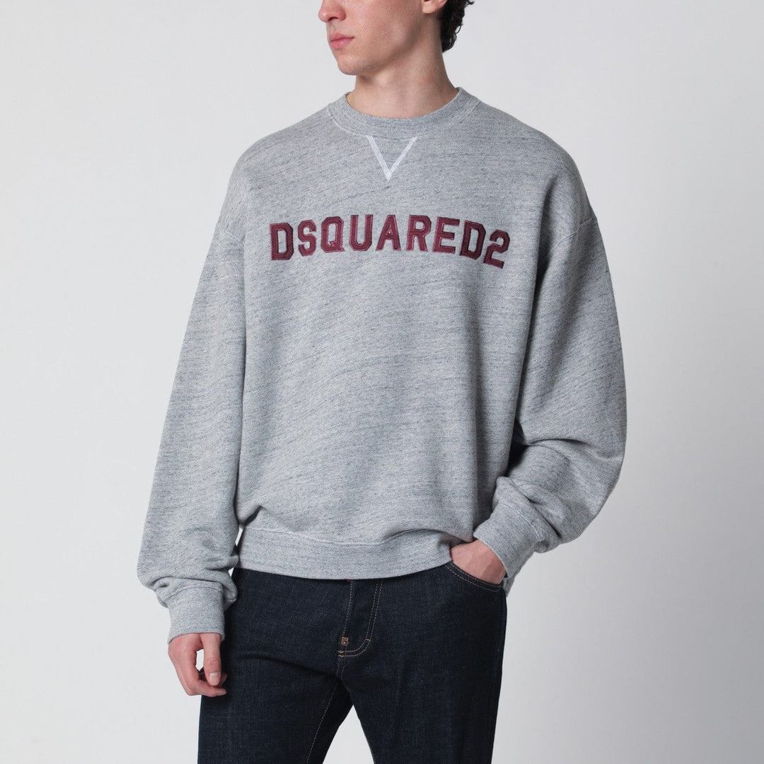 Shirts & Tops Dsquared2 - Grey mélange sweatshirt with logo embroidery Brand