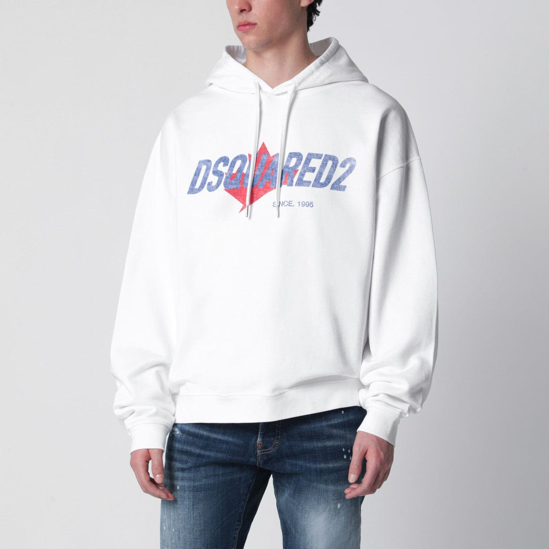 Shirts & Tops Dsquared2 - White relaxed-fit sweatshirt with logo print Brand