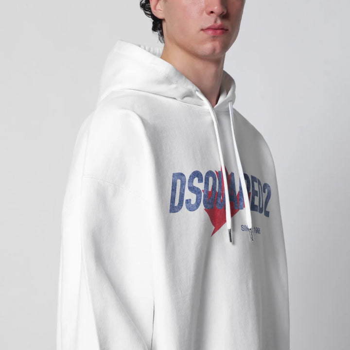 Dsquared2 - White relaxed-fit sweatshirt with logo print Brand Shirts &amp; Tops