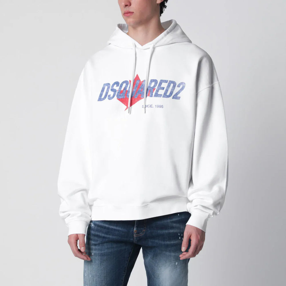 Dsquared2 - White relaxed-fit sweatshirt with logo print Brand Shirts & Tops S